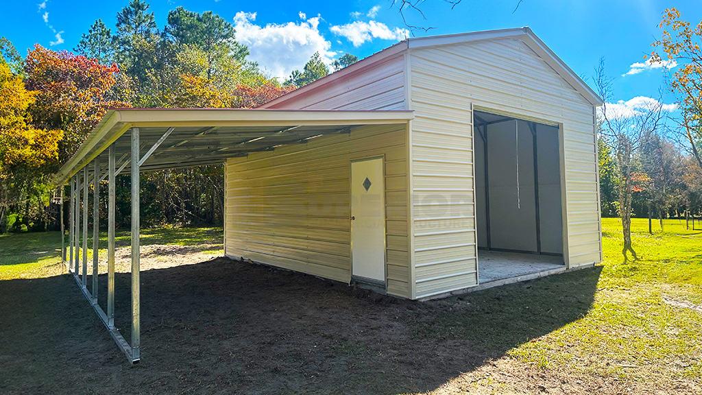 20x30 Metal Garage With Lean To Superior Commercial Structures